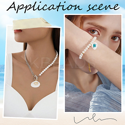 32Pcs 2 Colors Summer Beach Natural Shell Pendants FIND-SC0012-35-1