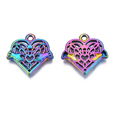 Rack Plating Rainbow Color Alloy Pendants PALLOY-S180-319-1