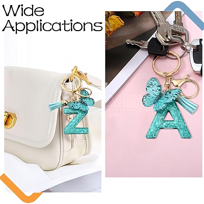 Resin & Acrylic & Faux Suede Tassel Keychain X1-KEYC-YW00119-01-1