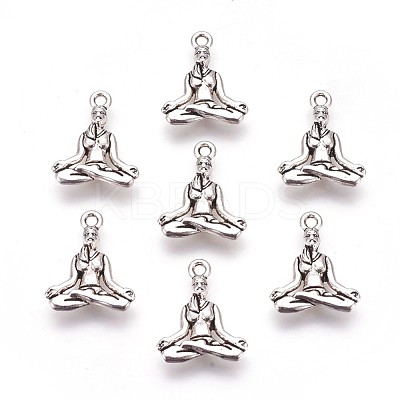 Tibetan Style Alloy Pendants TIBEP-A36593-AS-RS-1
