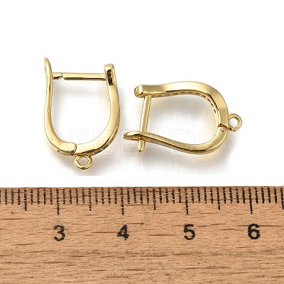 Rack Plating Brass Micro Pave Cubic Zirconia Hoop Earring Findings EJEW-H143-09G-1