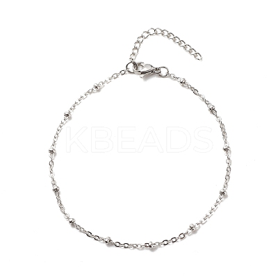 Non-Tarnish 304 Stainless Steel Satellite Chains Anklet for Women AJEW-AN00501-1