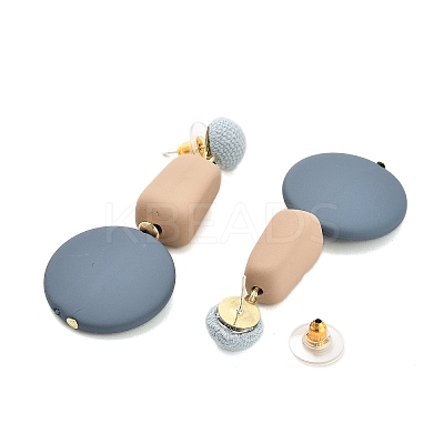 Alloy Plastic Studs Earrings for Women EJEW-K280-01C-1