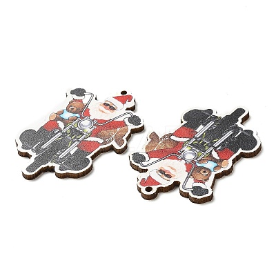 Single Face Christmas Printed Wood Big Pendants WOOD-D025-36-1