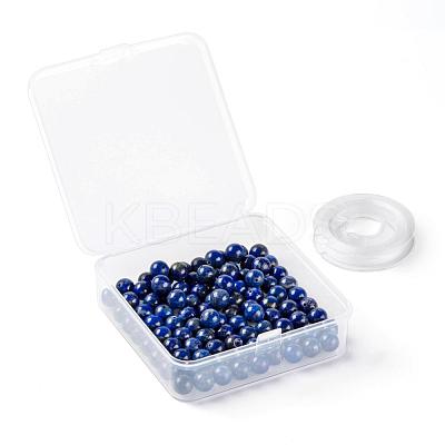D100Pcs 8mm Natural Lapis Lazuli Round Beads DIY-LS0002-02-1
