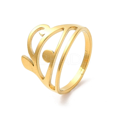 Ion Plating(IP) 304 Stainless Steel Finger Rings RJEW-L107-003G-1