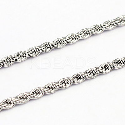 Tarnish Resistant 304 Stainless Steel Rope Chains CHS-O005-43H-1
