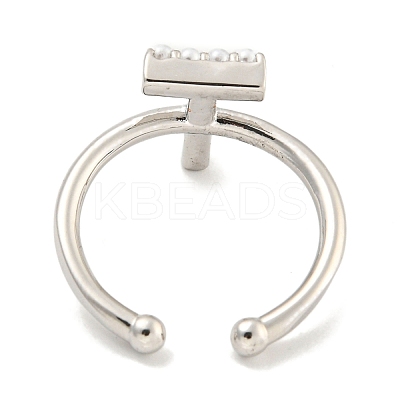 Rack Plating Brass Open Cuff Rings for Women RJEW-F162-01P-T-1