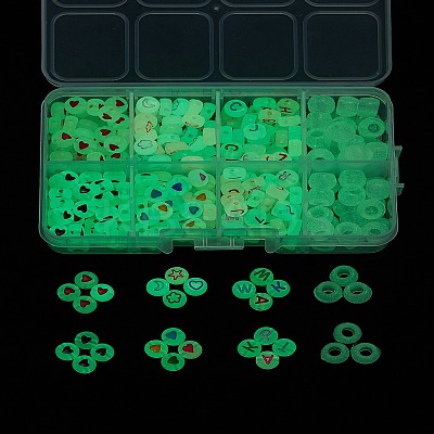 6 Style Luminous Acrylic & Transparent Plastic Beads MACR-FS0001-24-1