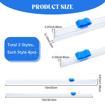 8Pcs 2 Styles Plastic Reusable Cling Film Slide Cutter AJEW-CP0007-86-1