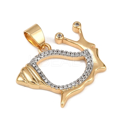 Brass Micro Pave Cubic Zirconia Pendants KK-A260-06G-1