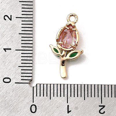 Brass Micro Pave Cubic Zirconia Pendants KK-D408-01KCG-1