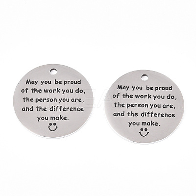 Non-Tarnish 201 Stainless Steel Pendants STAS-T064-38P-28-1
