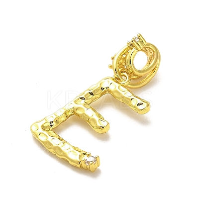 Rack Plating Brass Micro Pave Cubic Zirconia European Dangle Charms KK-L210-015G-E-1