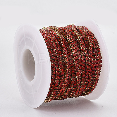 304 Stainless Steel Rhinestone Strass Chains STAS-T055-06G-1