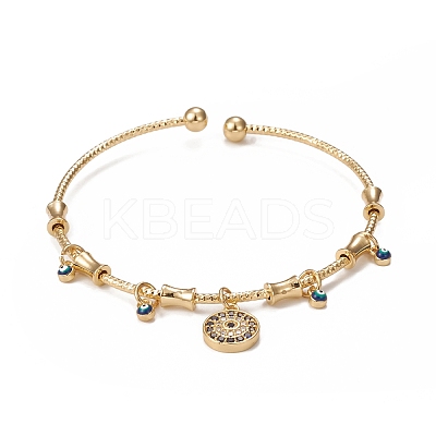 Rack Plating Brass Cuff Bangles BJEW-E071-15G-1