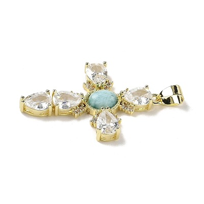 Natural Larimar Pendants G-P585-04G-08-1