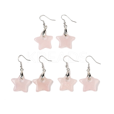Natural & Synthetic Mixed Stone Dangle Earrings EJEW-F343-C-1
