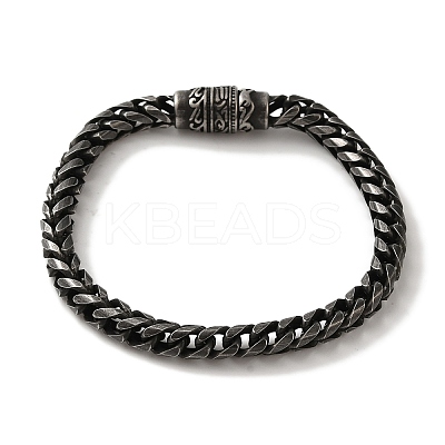 316 Surgical Stainless Steel Wheat Chain Bracelets with Magnetic Clasps BJEW-Q349-04B-1
