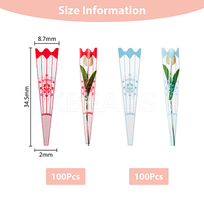 200Pcs 2 Colors Biaxially-oriented Polypropylene(BOPP) Plastic Gift Bags ABAG-FH0001-04-1