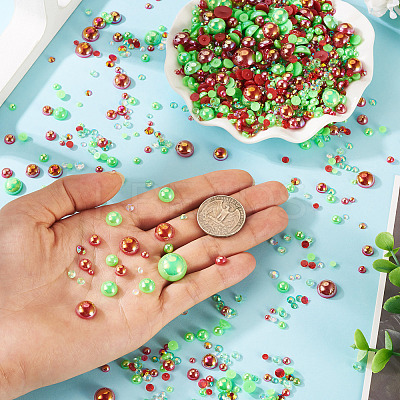 Half Round ABS Plastic Cabochons FIND-TAC0038-08A-1