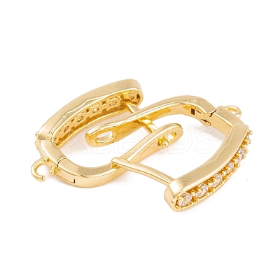 Rack Plating Brass Cubic Zirconia Hoop Earring Findings KK-S374-04G-04-1