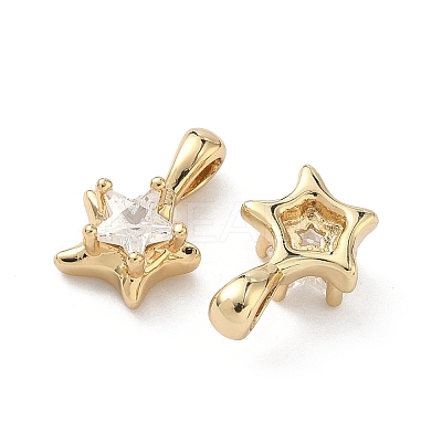 Brass Micro Pave Cubic Zirconia Charms KK-L260-11B-G-1