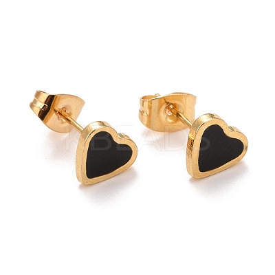 304 Stainless Steel Enamel Stud Earrings EJEW-B009-06G-01-1