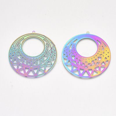 Ion Plating(IP) 304 Stainless Steel Filigree Big Pendants STAS-S108-43-1