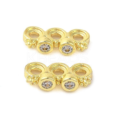 Rack Plating Brass Pave Clear Cubic Zirconia Spacer Bars LS-KK-B088-11B-G-1