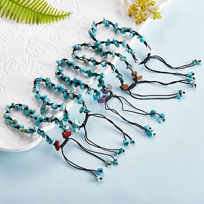 5Pcs 5 Styles Adjustable Braided Nylon Cord Anklets AJEW-SZ0001-63-1