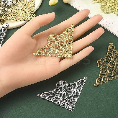 12Pcs 3 Colors Iron Filigree Joiner Links IFIN-YW0003-47-1