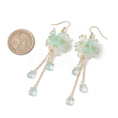 Flower Dangle Earrings EJEW-TA00636-02-1