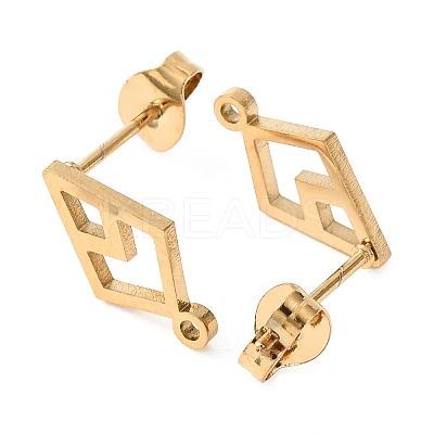 Ion Plating(IP) 304 Stainless Steel Stud Earring Findings STAS-I206-27G-1-1