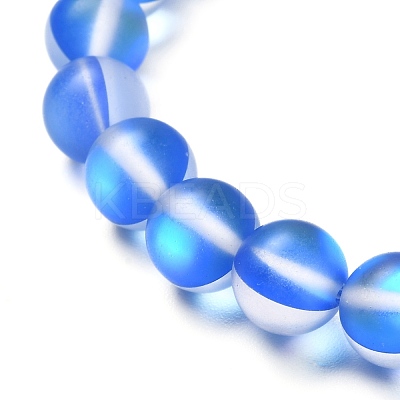 Synthetic Moonstone Stretch Bracelets for Teen Girl Women BJEW-JB06702-1