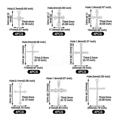 32Pcs 8 Styles Religion Themed Alloy Pendants FIND-TA0002-56-1