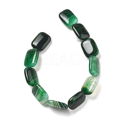 Natural Banded Agate Beads Strands G-K392-B09-13x18mm-1
