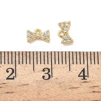 Brass Micro Pave Cubic Zirconia Bowknot Charms KK-A281-18G-1