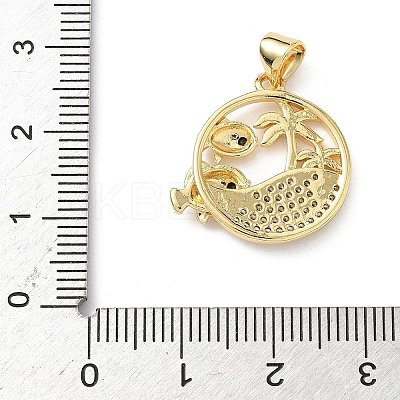 Brass Micro Pave Cubic Zirconia Pendants KK-S337-08G-B-1