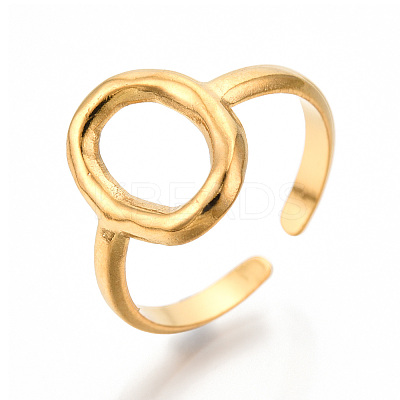Ion Plating(IP) 304 Stainless Steel Hollow Oval Cuff Rings LS-RJEW-N038-120LG-1