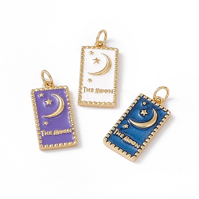 Rack Plating Brass Enamel Pendants KK-B060-01G-1