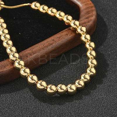 Rack Plating Brass Round Beaded Slider Bracelet for Women X-BJEW-B066-01A-01-1