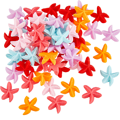 72Pcs 6 Colors Opaque Resin Decoden Cabochons RESI-HS0001-06-1