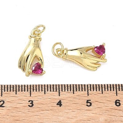 Brass Micro Pave Cubic Zirconia Pendants KK-F930-17G-1