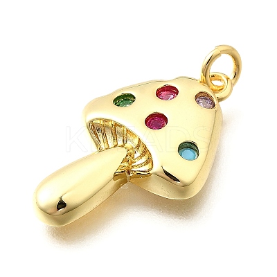 Brass Micro Pave Cubic Zirconia Pendants KK-F896-03G-1