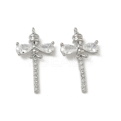 Brass Micro Pave Clear Cubic Zirconia Pendants KK-A280-05B-P-1