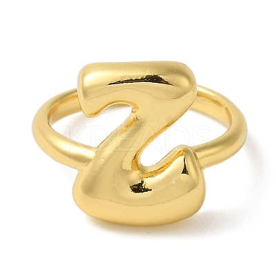 Initials Brass Open Cuff Ring for Women RJEW-N046-02Z-G-1