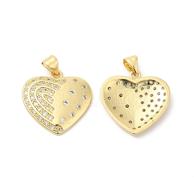 Brass Micro Pave Clear Cubic Zirconia Pendants ZIRC-L103-038G-1