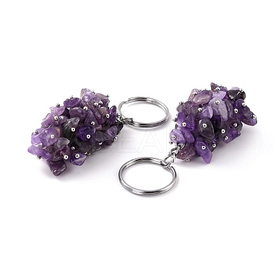 Natural Amethyst Keychain KEYC-C050-01J-RS-1