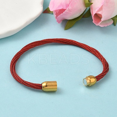 304 Stainless Steel with Polyester Metallic Cord Bracelets for Women BJEW-Z145-01G-30-1